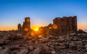 Рассвет на Bombo Headland Quarry, Австралия