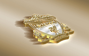 Значок футбольного клуба Ливерпуль на сером фоне