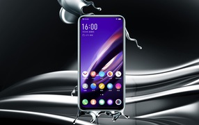 Тонкий новый смартфон Vivo Apex, 2019 года на сером фоне