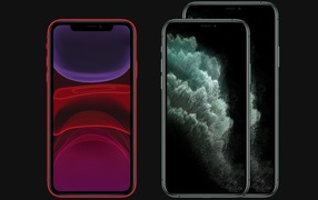 Стильный iPhone 11 на черном фоне