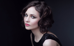 Tender girl, actress Tuppence Middleton on a black background