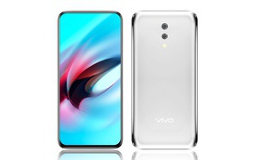 Смартфон Vivo APEX на белом фоне, 2019 года