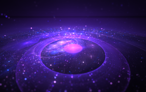 Красивый неоновый рисунок кругами на земле