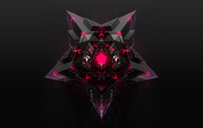 Красивая звезда на сером фоне 3д графика