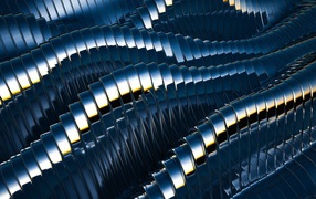 Черные металлические волны, 3д графика