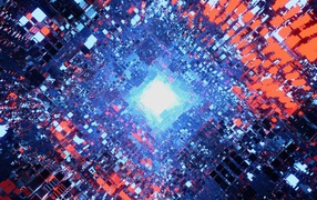 Разноцветный абстрактный рисунок с яркой вспышкой