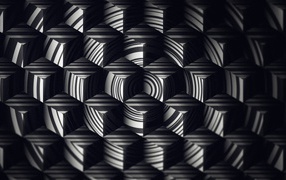 Геометрический черно-белый 3д рисунок 