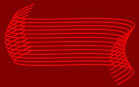 Алые абстрактные волны на красном фоне 