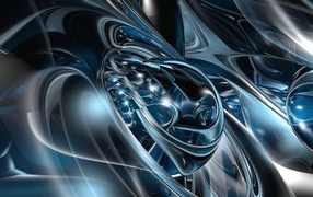 Необычный абстрактный рисунок металлического цвета 