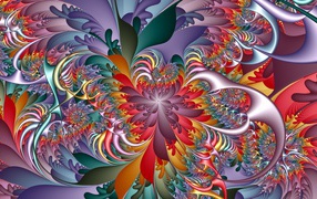 Необычный цветочный узор 3д графика 