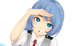 Девушка с голубыми волосами аниме My Hero Academia