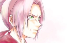Мужчина Sakura Haruno с розовыми волосами аниме  Naruto