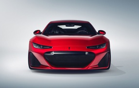 Красный автомобиль  Drako GTE, 2020 года вид спереди