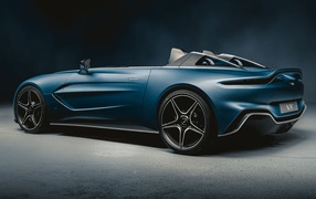 2020 blue Aston Martin V12 Speedster car side view