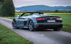 Кабриолет Audi R8 V10 вид сзади