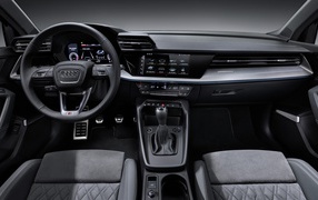 Black leather interior of the Audi A3 Sportback 35 TFSI 2020