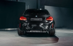 Black BMW M2 car, 2020 rear view