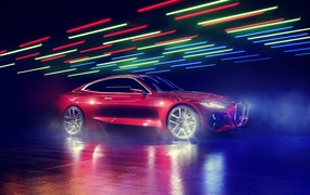 Красный автомобиль BMW 4,  2019 года 