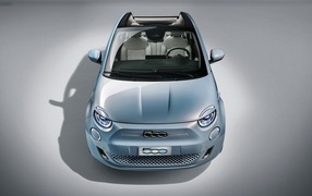 Convertible Fiat 500, 2020 on a gray background