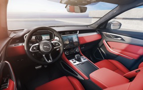 2020 Jaguar F-Pace R-Dynamic Red Leather Interior