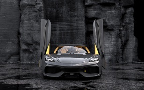 Спортивный автомобиль Koenigsegg Gemera 2020 года с открытыми дверями