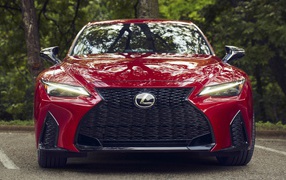 Red Lexus IS 350 AWD F SPORT, 2021 front view