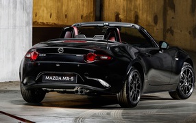 2020 black Mazda MX-5 Eunos Edition convertible rear view