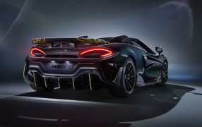 Быстрый McLaren MSO 600LT Spider Segestria Borealis 2020 года вид сзади