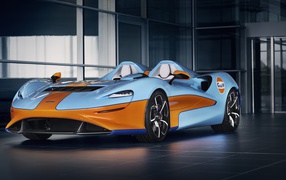 2021 McLaren Elva Gulf Theme By MSO Sports Car Near Building