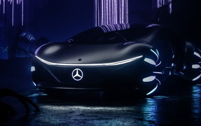 New Mercedes-Benz VISION AVTR 2020 with neon lights