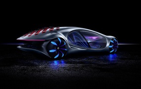 Новый автомобиль Mercedes-Benz VISION AVTR 2020 года на черном фоне