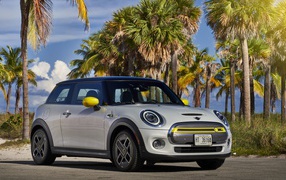 Автомобиль MINI Cooper SE, 2020 года у пальм