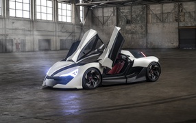 Автомобиль APEX AP-0 Concept 2020 года с открытыми дверями