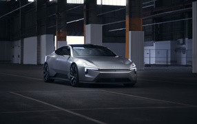 2020 silver Polestar Precept car in the parking lot