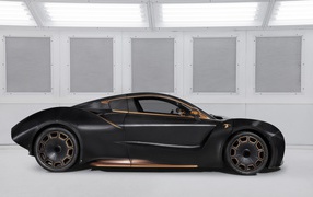 Черный автомобиль Hispano-Suiza Carmen Boulogne 2020 года вид сбоку 