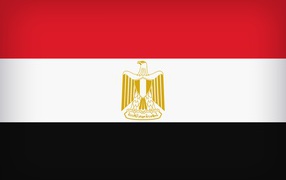 Трехцветный флаг Египта с орлом 