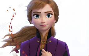 Персонаж Анна на белом фоне мультфильм Холодное сердце 2