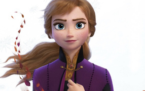 Character Anna on a white background Cartoon Frozen 2