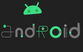 Надпись android на сером фоне