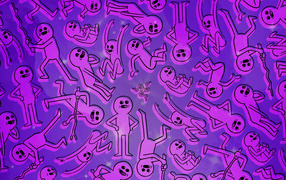Розовые человечки фон  Razer