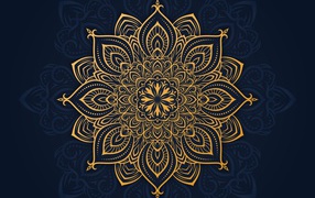 Красивый золотистый рисунок на синем фоне