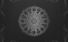 Необычный красивый белый рисунок на черном фоне