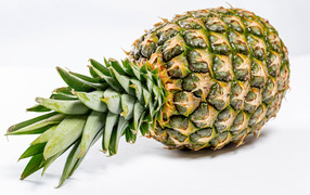 Большой спелый ананас на белом фоне