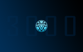 Цифры 3000 на синем фоне с символом 