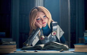 Грустная девушка воин с книгой 