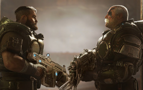 Солдаты с оружием, компьютерная игра Gears Tactics, 2020