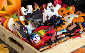 Scary cookies in a box for Halloween