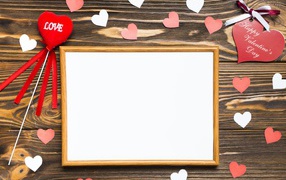 Шаблон открытки на День Святого Валентина 14  февраля
