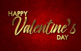The inscription in English Happy Valentine's Day on a red background