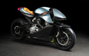 Мотоцикл Aston Martin Brough Superior AMB-001 EICMA 2019 года на черном фоне